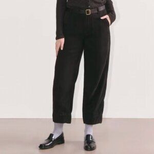 NEW Everlane The Utility Pant in Buttersoft Womens 4 Black Tencel Barrel Leg